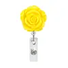 Abs Flor de Color Resina Flor de Rosa Artificial Hebilla de Fácil Extracción Retráctil Carrete para Insignia de Fácil Extracción Hebilla de Fácil Extracción