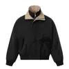 Chaqueta de Algodón Retro Americana a Cuadros con Empalme Falso de Dos Piezas para Hombre y Mujer, Otoño e Invierno de Alta Gama, Chaqueta Corta Pesada a la Moda