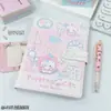Cuaderno Lindo y Elegante con Temática de Gatitos, Cubierta de Piel Magnética de PU, Páginas a Color A5, Alto Atractivo Estético, Diario Simple para Estudiantes