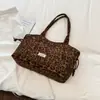 2026 Nuevo Estilo Coreano Casual Estilo Perezoso Bolso de Gran Capacidad Bolso de Lona con Estampado de Leopardo de Moda Bolso de Hombro Tote Simple