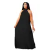Europeu e Americano Amazon Novo Verão Elegante Plissado Solto Sem Mangas Vestido para Mulher Gorda Forro Feminino