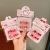 Pegatinas de Manicura de Dibujos Animados para Niños, Parches de Uñas Postizas para Mujeres, Pegamento de Gelatina, Uñas Portátiles Cortas Desmontables, Juguetes para Uñas, Regalos
