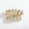 Grillz de Hip Hop Transfronteiriço Micro-Incustado com Zircônia em Formato de Diamante Tendência Unissex Acessório de Dentes de Ouro para Halloween