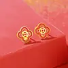 Aretes Originales de la Semana del Caballo para Mujer, Plata Pura, Elementos del Año Nuevo Estilo Chino, Aretes de Moneda de Trébol Próspero