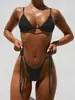 Traje de baño de leopardo talla grande estilo nuevo comercio exterior bikini sexy de dos piezas con tiras traje de baño para mujer fábrica transfronteriza venta al por mayor