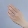En stock en Panyu: Anillo de Mujer de Moissanita con Cuatro Garras, 2 Quilates, Plata S925 Chapada en Oro, Venta Directa de Fábrica