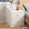 Mesita de noche pequeña, Estante de almacenamiento simple moderno, Gabinete lateral para vivienda de alquiler, Gabinete de almacenamiento para espacios estrechos