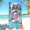 Toalla de Playa Temu Transfronteriza Más Vendida Lindo Dibujo Animado Estampado de Animales Marinos La Sirenita Toalla de Baño Infantil