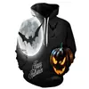Sudadera Casual de Fiesta Navideña Transfronteriza Nueva Horror Hip-hop Personalidad Moda para Hombre Sudadera 3D