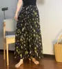 Falda Floral Nueva Transfronteriza para Mujer Falda de Primavera y Verano Cintura Elástica Algodón Seda Hogar Viaje Estilo del Sudeste Asiático