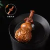 Adorno de Mano de Moneda de Cobre Tallada Hecho de Madera de Azufaifo Golpeada por el Rayo, Accesorio Creativo de Madera Maciza para Hombres y Mujeres