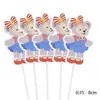 Decoración de Pastel Estilo Ins Bandera Coreana Enchufe Dibujos Animados Oso Lindo Hp Corazón Feliz Cumpleaños Topper Accesorios