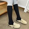 Calcetines 2025 Otoño Nuevo Popular Color Sólido Simple Canalé Adelgazantes Sin Costuras de Algodón para Mujer Venta al por Mayor
