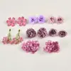 Conjunto Quatro Flores Artificiais Terno Rosa Flor Falsa Flor de Seda Adorno de Cabeça Antigo Grampo de Cabelo DIY Flor Decoração de Bolsa de Dor