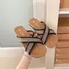 Sandalias de mujer a rayas, sencillas y elegantes, verano 2025, con tiras cruzadas, sin cordones, ligeras, cómodas, planas para exteriores