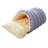 Cama para gato, casa de gato cálida de invierno, diseño semi-cerrado, adecuada para gatitos y gatos pequeños, cama para mascotas, artículos para mascotas para todas las estaciones
