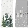 Toalla con Estampado de Árbol de Navidad de Venta Caliente Transfronteriza Toalla de Cocina Amazon Estampado Navideño