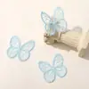 Mariposa de malla bordada de 4.5 cm, piezas de accesorio DIY de mariposa para tocados, pinzas para el cabello, parches de ropa y adornos de organza