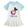 Novedad Verano 2026 Ropa Infantil Dibujos Animados Vestido de Manga Corta para Niñas Dibujos Animados Delgado Transfronterizo Elegante Vestido Plisado para Bebés