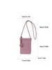 Nueva Bolsa Mini para Teléfono Estilo Coreano Minimalista Color Caramelo, Bolso Femenino Más Vendido con Patrón de Lichi, Bolso Cuadrado Pequeño Vertical de Hombro Cruzado