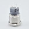 Interruptor de Botón Metálico Autoblocante de Cabeza Plana de 19 mm 3 Pines Impermeable Soldable/Montaje Zócalo para Cable 3 Pines