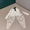 Grampo de Cabelo Laço de Renda Branco Super Fada Fresco, Acessório de Cabeça Estilo Doce, Grampo para Meio Preso com Acessórios de Cabelo de Saia