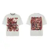 Saint Vintage American High Street Camiseta Solta Vtg de Manga Curta Masculina Estampada Letras Rosto Grande Criativo