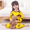 Conjunto de Ropa Interior Térmica para Niños con Forro de Felpa, Engrosado, Ropa de Otoño y Pantalones para Niños, Conjunto de Dos Piezas de Ropa para el Hogar de Otoño e Invierno para Niñas