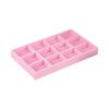 Bandejas pequeñas de terciopelo ROSA de múltiples especificaciones, cajas organizadoras de joyería para cajón, bandejas de exhibición con separadores para tocador para collares y anillos