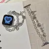 Pulsera de Plata Tailandesa Kt Estilo Vintage con Cuentas Transparentes Adecuada para Apple Watch iWatch 12ª Generación 11/10 Ultrase