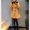 9695 belleza grande Yiyuan 2023 otoño e invierno nueva moda lana rojo abrigo slim cuello muñeca largo mujer