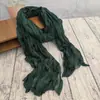 Nuevo Pañuelo de Algodón y Lino 2026 para Mujer, Bufanda de Seda Artística de Color Sólido Delgada de Verano, Bufanda de Cuello Versátil Fruncida, Chal de Protección Solar para Viaje