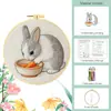 Kit de Bordado de Conejo y Zanahoria, Estilo Nórdico, Decoración para Sala de Estar Ins, Arte de Pared Hecho a Mano DIY, Venta al por Mayor desde el Fabricante