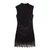 Aliexpress Venta al por mayor 2026 Nuevo vestido de encaje y terciopelo de moda francesa para mujer Tendencia Ins de alta gama
