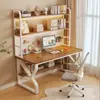 Escritorio de oficina, escritorio para el hogar, escritorio para estudiantes, escritorio de dormitorio, estantería simple, escritorio todo en uno para estudio y escritura, adecuado para apartamentos de alquiler, escritorio para computadora de escritorio