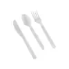 Ácido poliláctico CPLA cuchillo, tenedor, cuchara de 7 pulgadas blancos desechables completamente biodegradables vajilla fuente de fábrica al por mayor