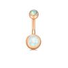 Venda quente Umbigo Anel Combinação Curto Rosa Ouro Opala Umbilical Anel Umbilical Fivela Umbilical Conjunto de Anel Umbilical Corpo Humano Piercing Jóias