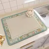 Mantel de Mesa Creativo Retro Americano Floral de Tierra de Diatomeas para Encimera de Cocina Absorbente de Agua Antideslizante Resistente al Calor Mantel para Máquina de Café