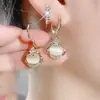 Pendientes de Cerradura Ruyi de Piedra Ojo de Gato para Mujer 2022 Nuevos Pendientes Versátiles de Moda con Sentido de Diseño