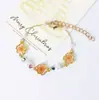 Pulsera de Resina con Flores Secas de Flor de Cerezo Chapada en Cobre Color Oro Real Joyería Conservadora de Color Mariposa Perla Pulsera Exquisita Planta