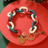 Pulseras Navideñas Transfronterizas, Cascabeles, Adornos de Mano de Perlas, Colgantes de Copo de Nieve y Ciervo, Accesorios Festivos Navideños, Pulseras de Navidad