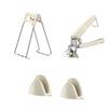 Pinza de Acero Inoxidable Pinza Antiescaldado Pinza Agarradera Agarradera Multifuncional para Cazuela Pinza para Platos de Cocina Almohadilla Aislante Juego de Tres Piezas