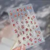 Tomoni Adesivos de Unha para Hot Stamping Populares na Internet Gelo Transparente Acessível Estilo Luxo Adesivos de Unha Dourado Fruta Flor Vermelha Folha Pedrarias
