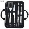 Ferramentas para Churrasco ao Ar Livre com Garfo, Pá, Escova, Bolsa de Ferramentas com Cabo Tubo Pequeno, Conjunto de 9 Peças, Conjunto de Grelha de Aço Inoxidável