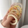 Elásticos de Cabelo Coloridos em Fio de Telefone para Mulheres, Elásticos para Coque de Verão, Alta Elasticidade, Cordas de Cabelo Duráveis que Não Danificam o Cabelo