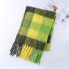 2025 nuevo ac cálido color arcoíris a cuadros largo europeo y americano otoño e invierno cálido suave mohair ceroso bufanda