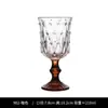 Máquina de vasos de jugo de vidrio transparente al por mayor de fábrica, impresión a presión, engrosada, patrón de diamante retro, copa para vino tinto y champán