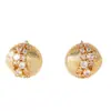 Brincos de Ouro de Luxo Leve Estilo Coreano High-End Pontos de Zircônia Escovados Micro-Pavimentados Estrela Céu Estrelado Não Colidindo Brincos Elegantes para Mulheres
