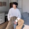 Camiseta de Manga Larga con Cuello en V Simple Estilo Coreano Sin Planchar para Niños Primavera y Otoño 2025 Nueva Camiseta Base con Sensación Holgada