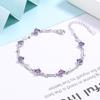 Pulsera de plata S925 para mujer, estilo coreano simple y moderno, pulsera de amatista con circonita incrustada con diamantes, joyería al por mayor
